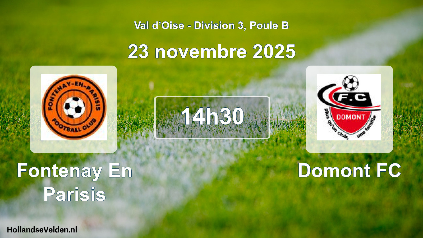 Match programmé: Fontenay En Parisis - Domont FC (23 novembre 2025)
