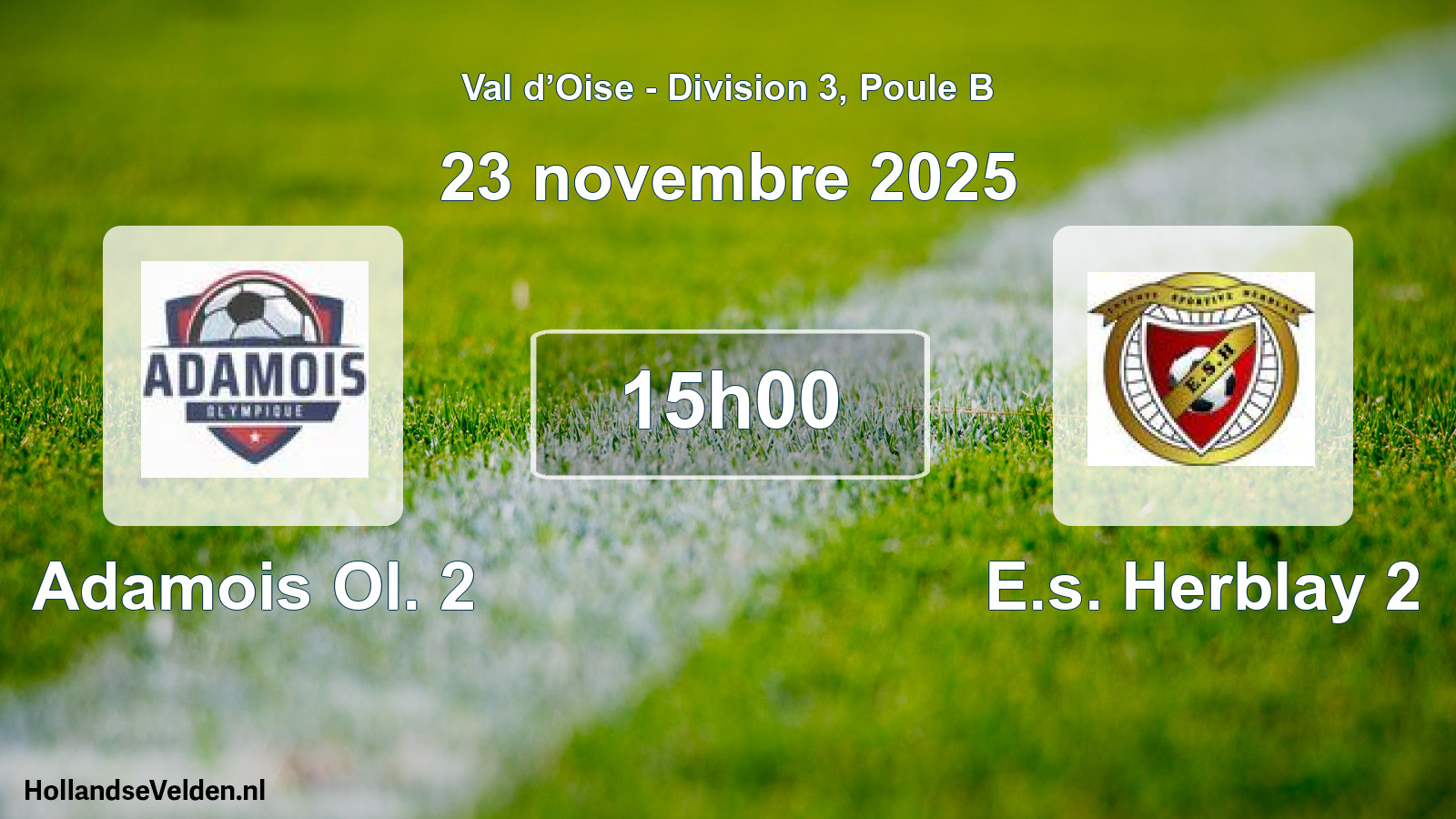 Match programmé: Adamois Ol. 2 - E.s. Herblay 2 (23 novembre 2025)