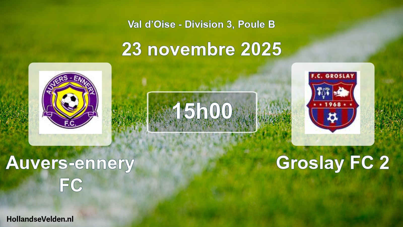 Match programmé: Auvers-ennery FC - Groslay FC 2 (23 novembre 2025)