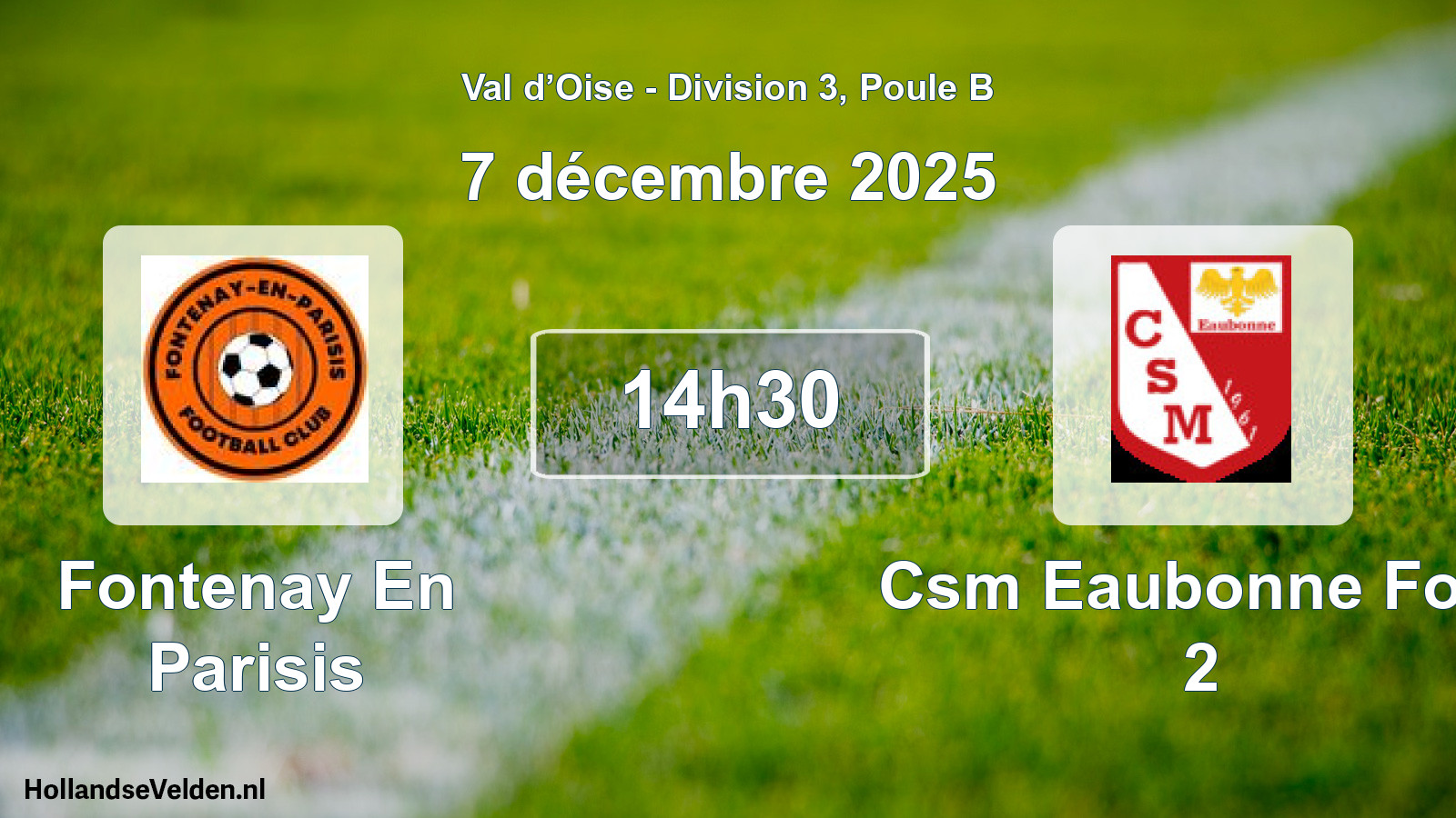Scheduled Match: Fontenay En Parisis - Csm Eaubonne Foot 2 (7 December 2025)