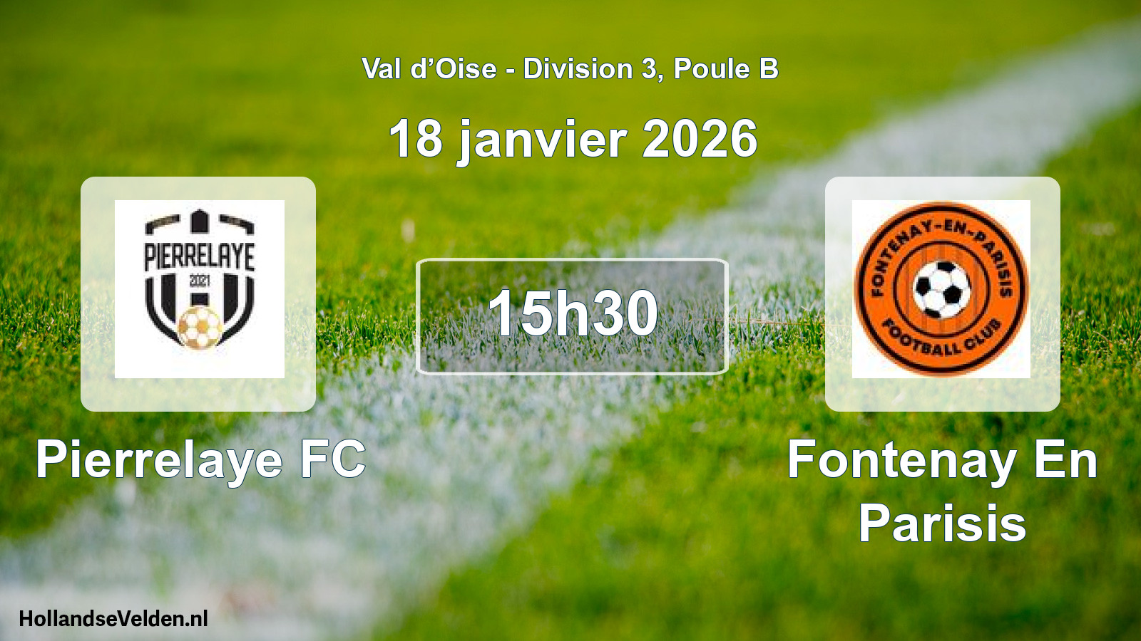 Match programmé: Pierrelaye FC - Fontenay En Parisis (18 janvier 2026)