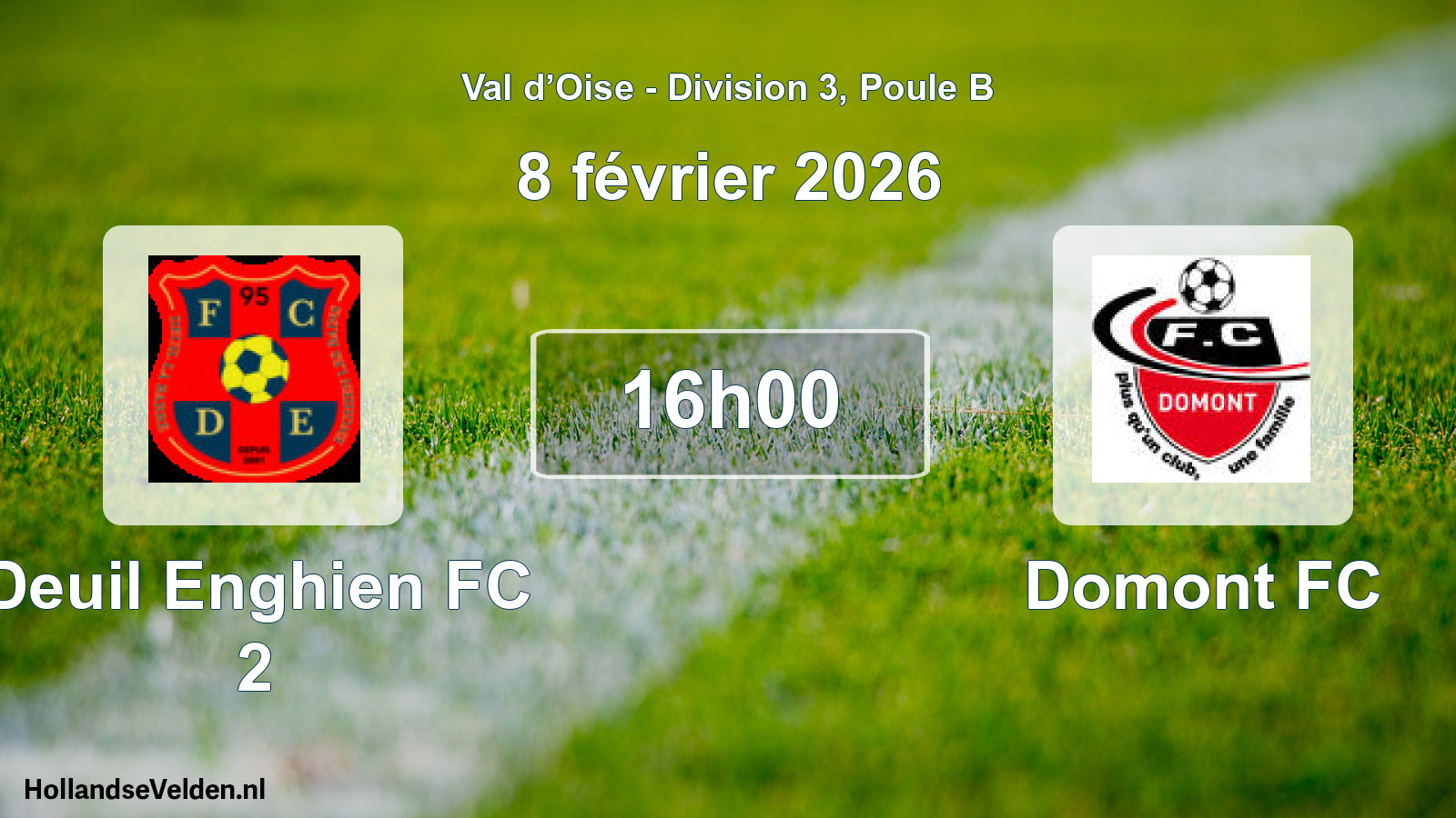 Match programmé: Deuil Enghien FC 2 - Domont FC (8 février 2026)