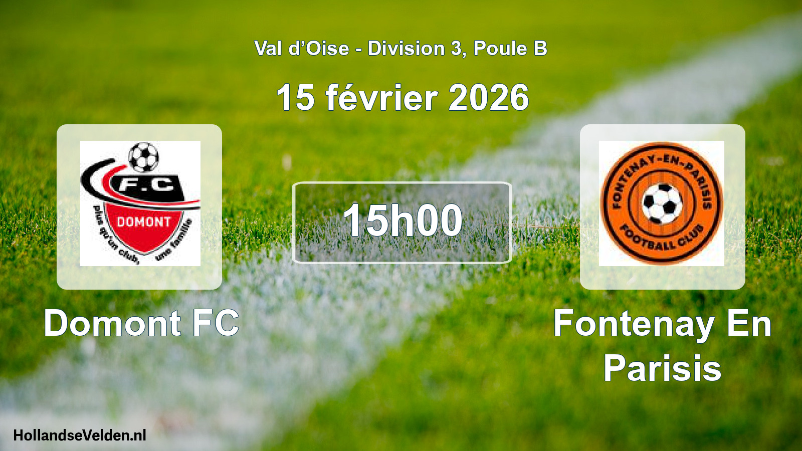 Geplande wedstrijd: Domont FC - Fontenay En Parisis (15 februari 2026)
