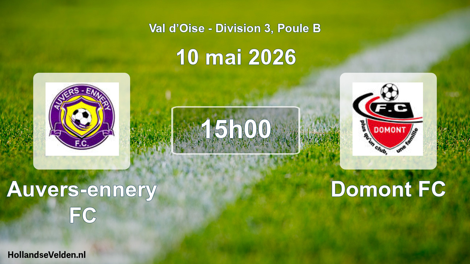 Match programmé: Auvers-ennery FC - Domont FC (10 mai 2026)