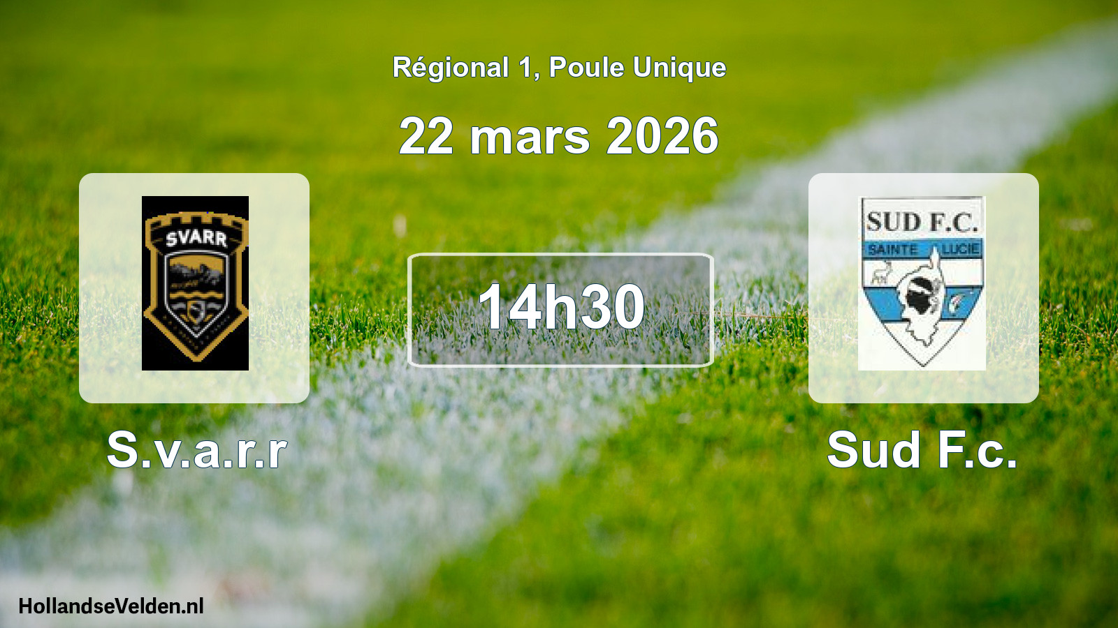 Geplande wedstrijd: S.v.a.r.r - Sud F.c. (22 mars 2026)