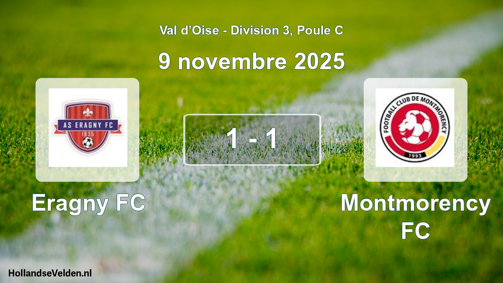 Match joué: Eragny FC - Montmorency FC 1 - 1 (9 novembre 2025)