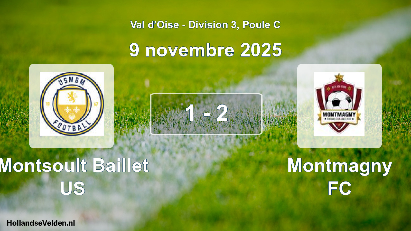 Match joué: Montsoult Baillet US - Montmagny FC 1 - 2 (9 novembre 2025)