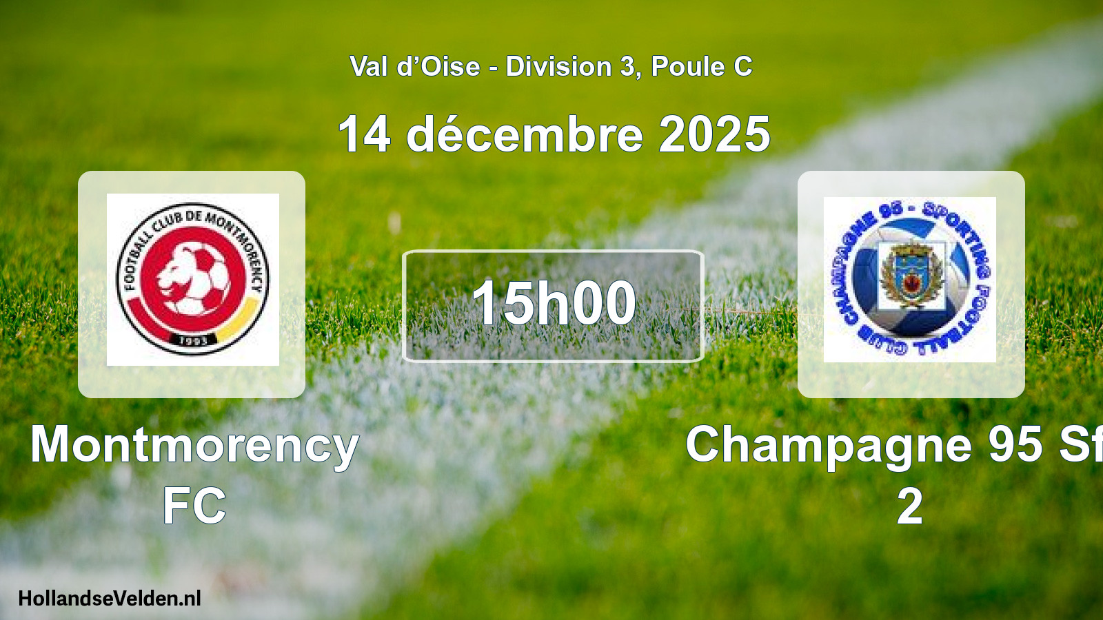 Match programmé: Montmorency FC - Champagne 95 Sfc 2 (14 décembre 2025)