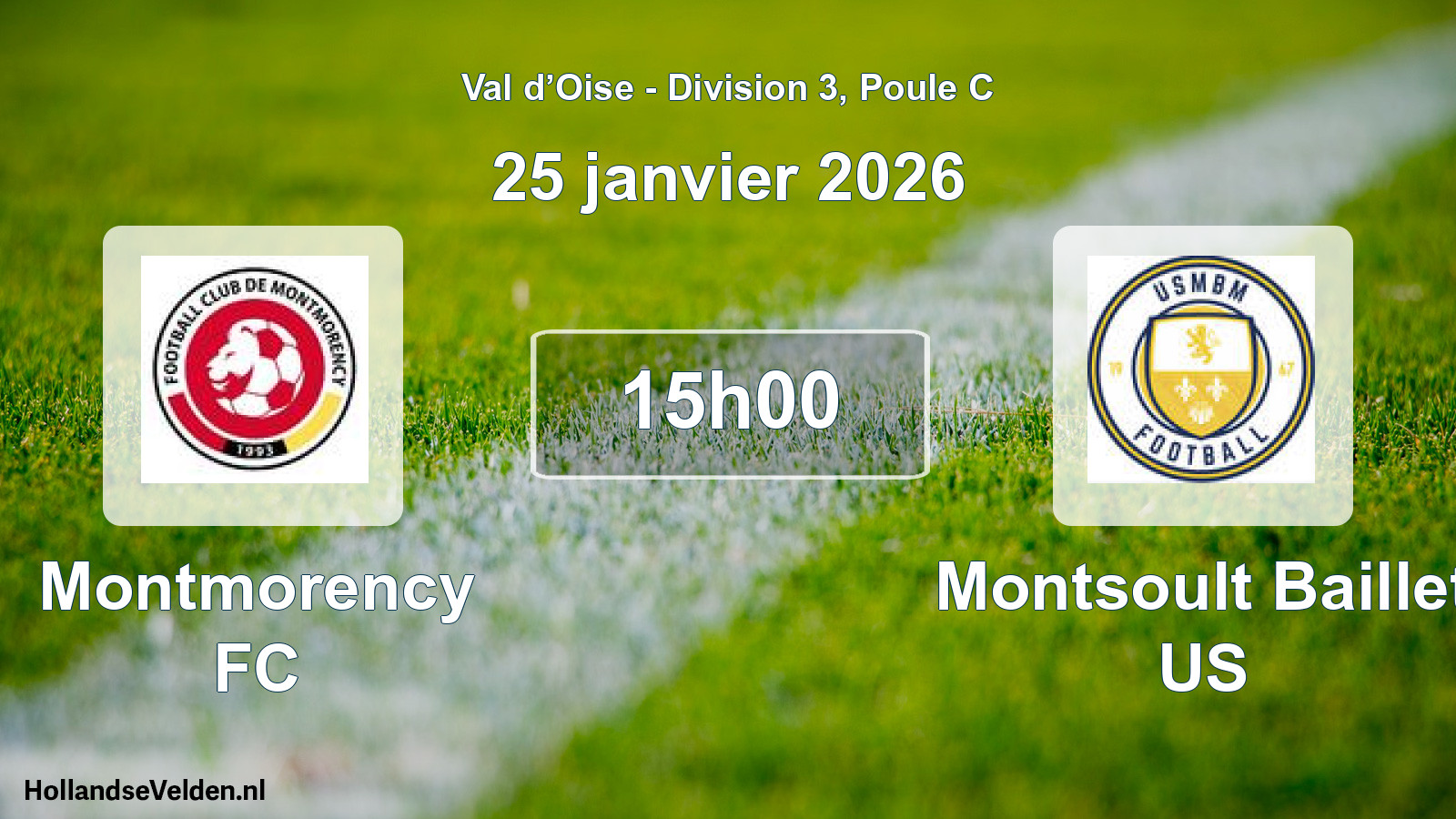 Scheduled Match: Montmorency FC - Montsoult Baillet US (25 January 2026)