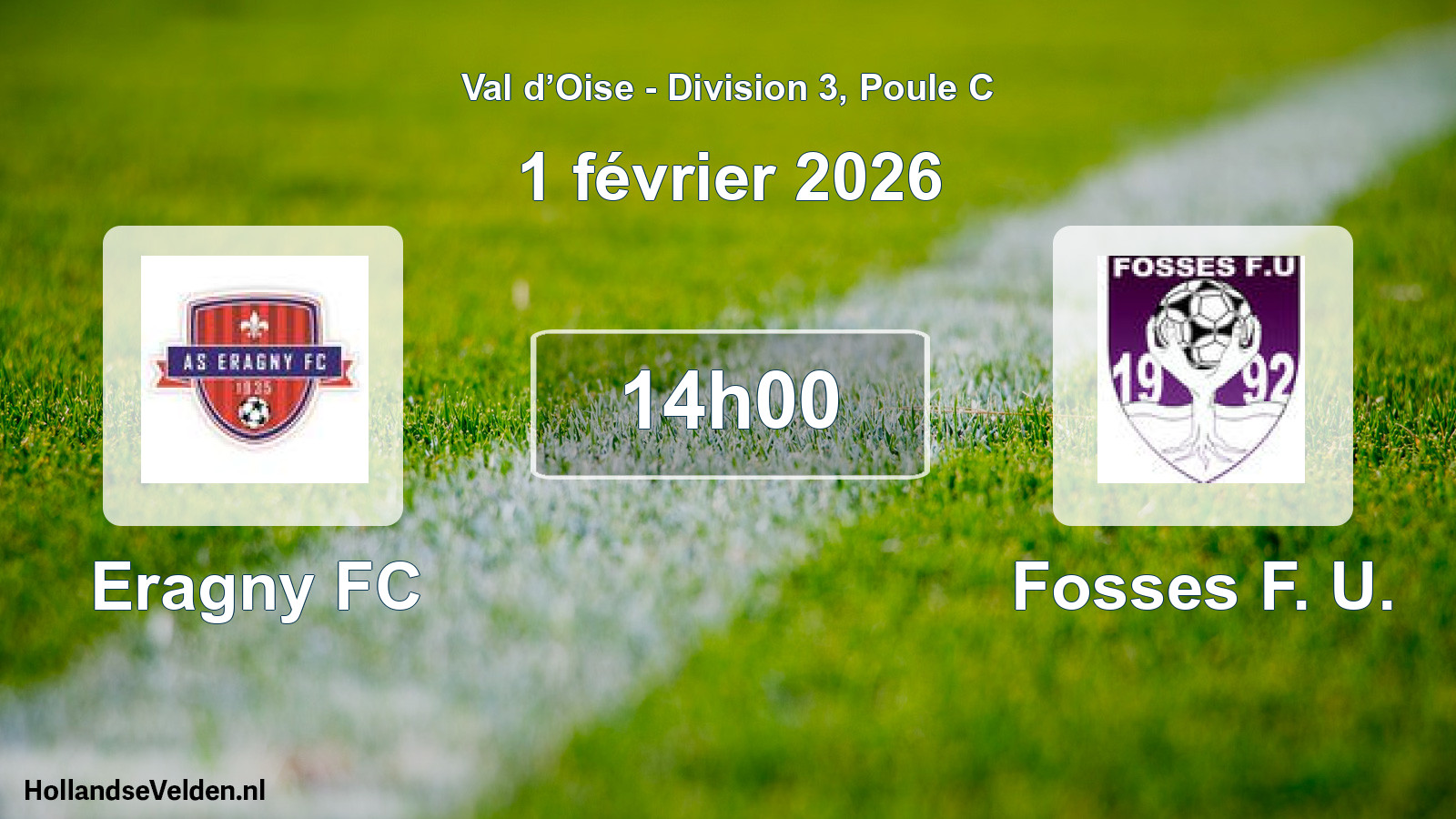 Match programmé: Eragny FC - Fosses F. U. (1 février 2026)
