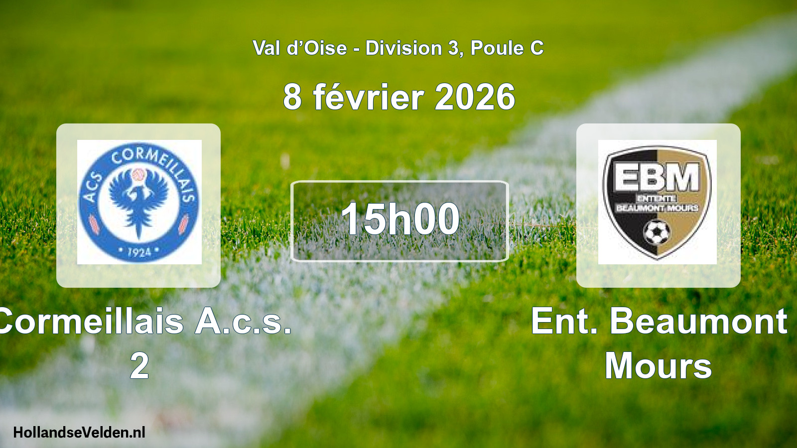 Scheduled Match: Cormeillais A.c.s. 2 - Ent. Beaumont Mours (8 February 2026)