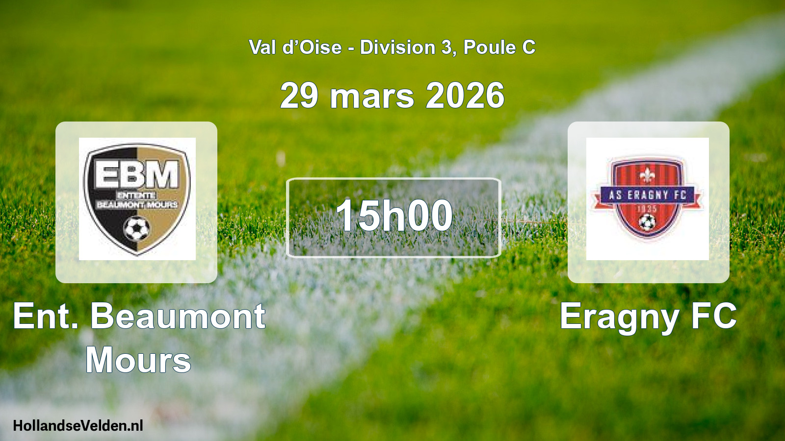 Match programmé: Ent. Beaumont Mours - Eragny FC (29 mars 2026)