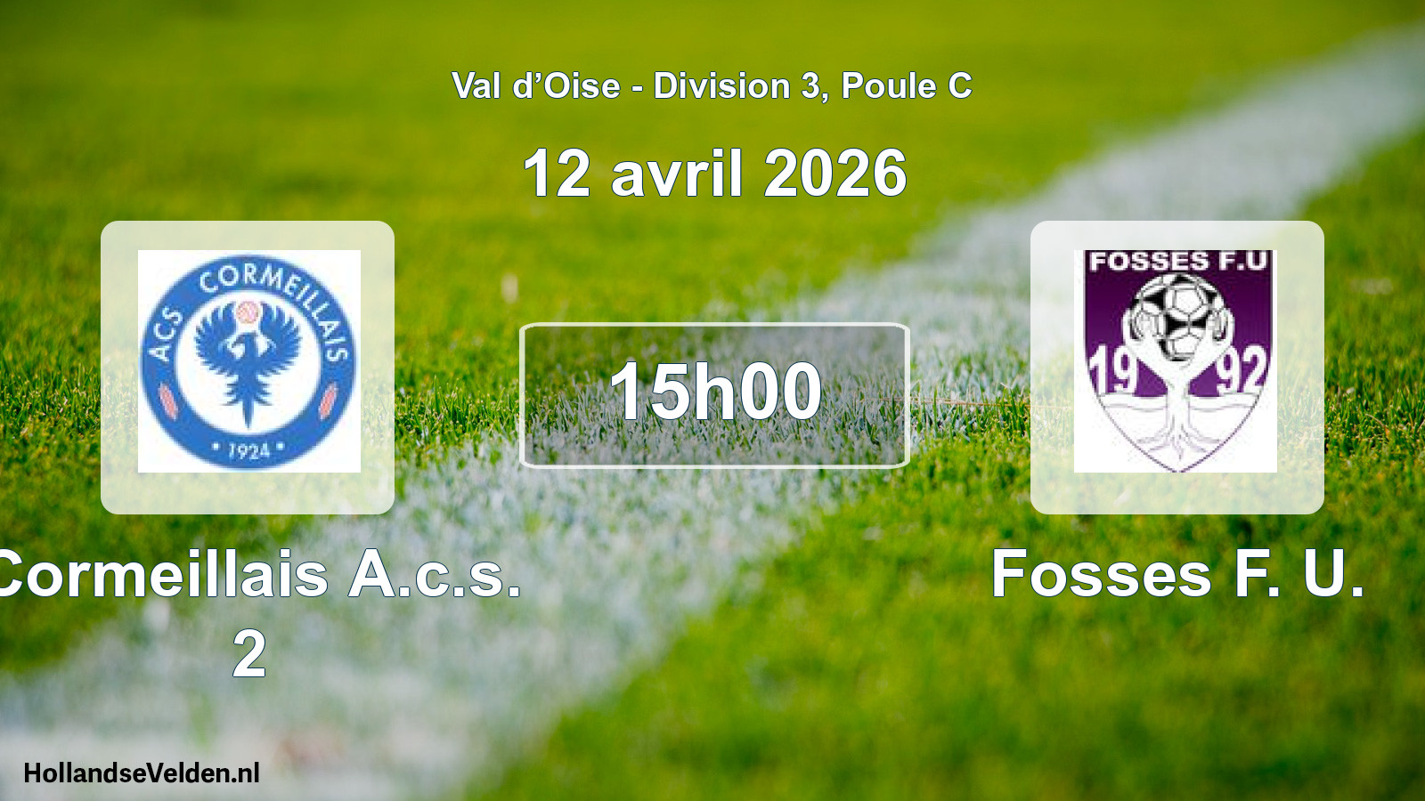 Geplande wedstrijd: Cormeillais A.c.s. 2 - Fosses F. U. (12 april 2026)