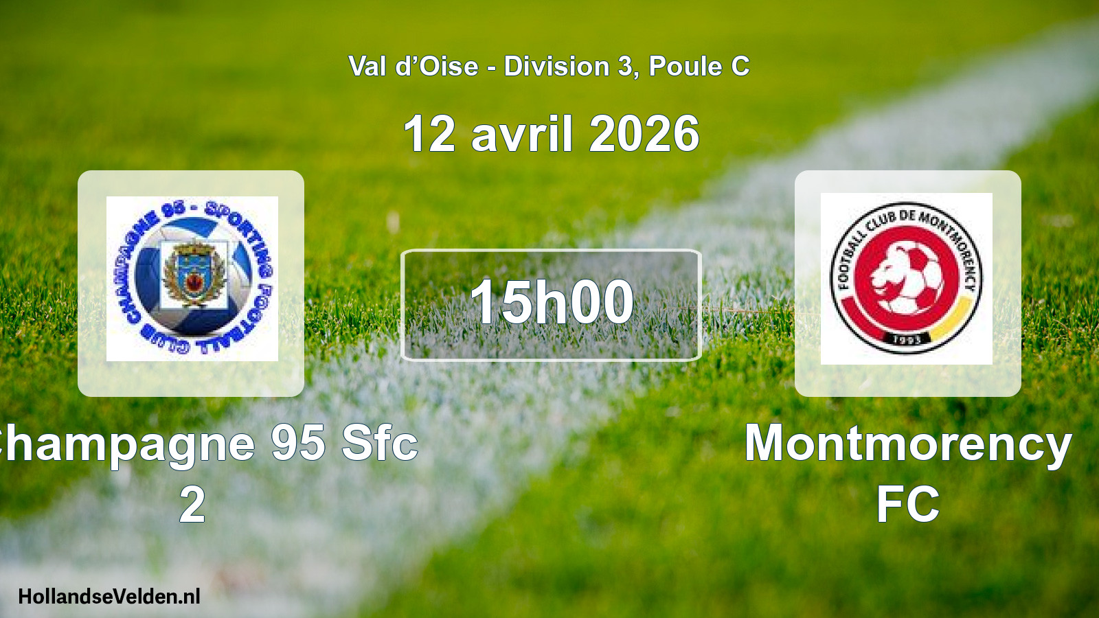 Match programmé: Champagne 95 Sfc 2 - Montmorency FC (12 avril 2026)