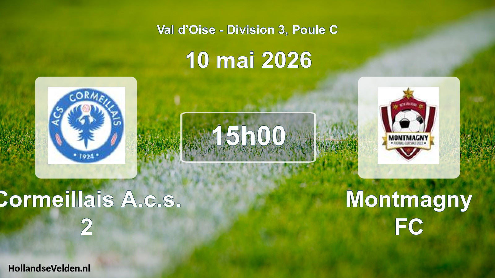 Match programmé: Cormeillais A.c.s. 2 - Montmagny FC (10 mai 2026)