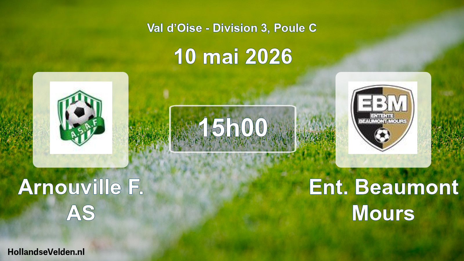 Match programmé: Arnouville F. AS - Ent. Beaumont Mours (10 mai 2026)