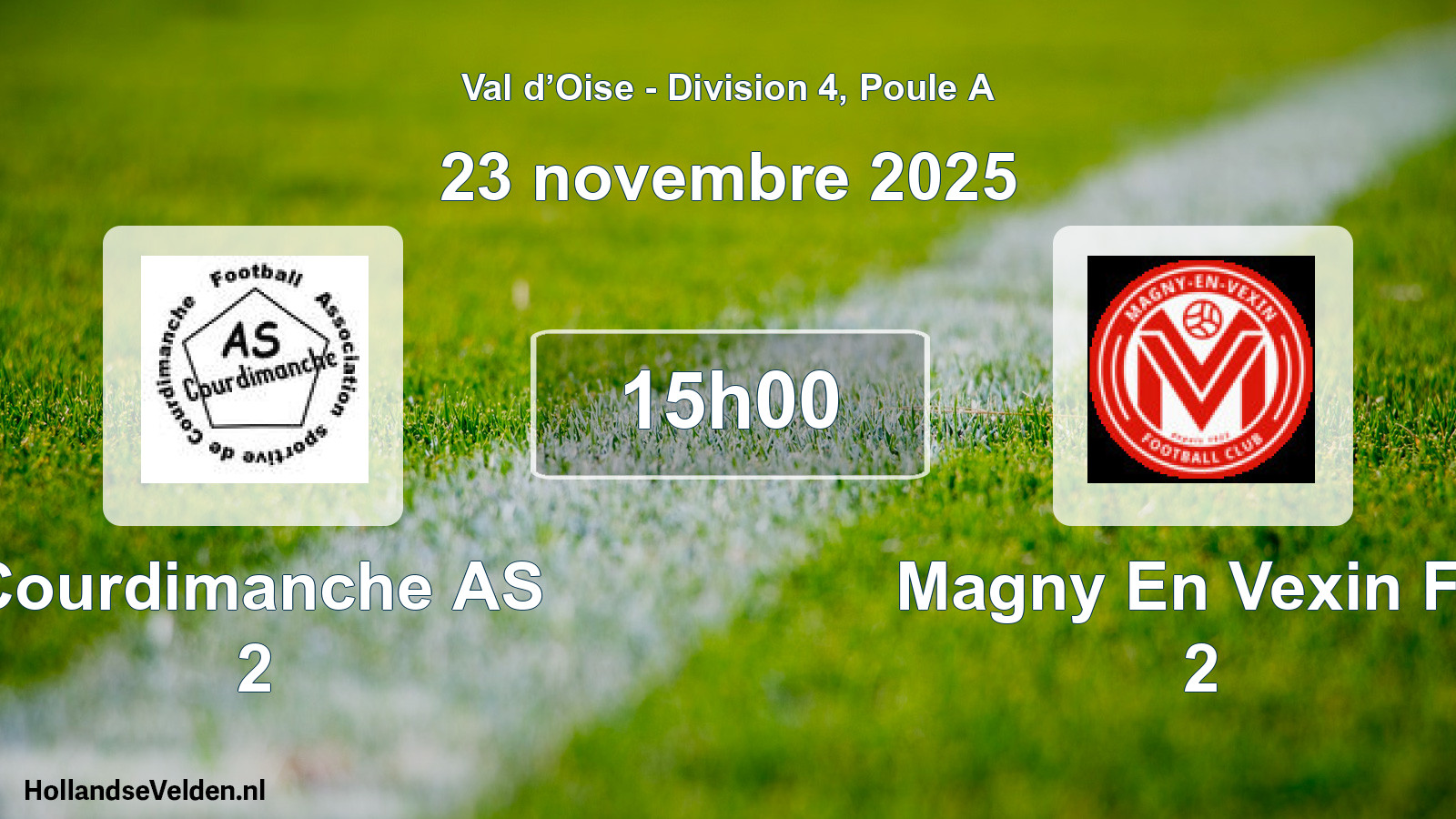 Match programmé: Courdimanche AS 2 - Magny En Vexin FC 2 (23 novembre 2025)