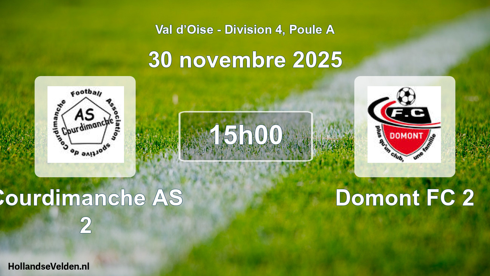Geplande wedstrijd: Courdimanche AS 2 - Domont FC 2 (30 november 2025)