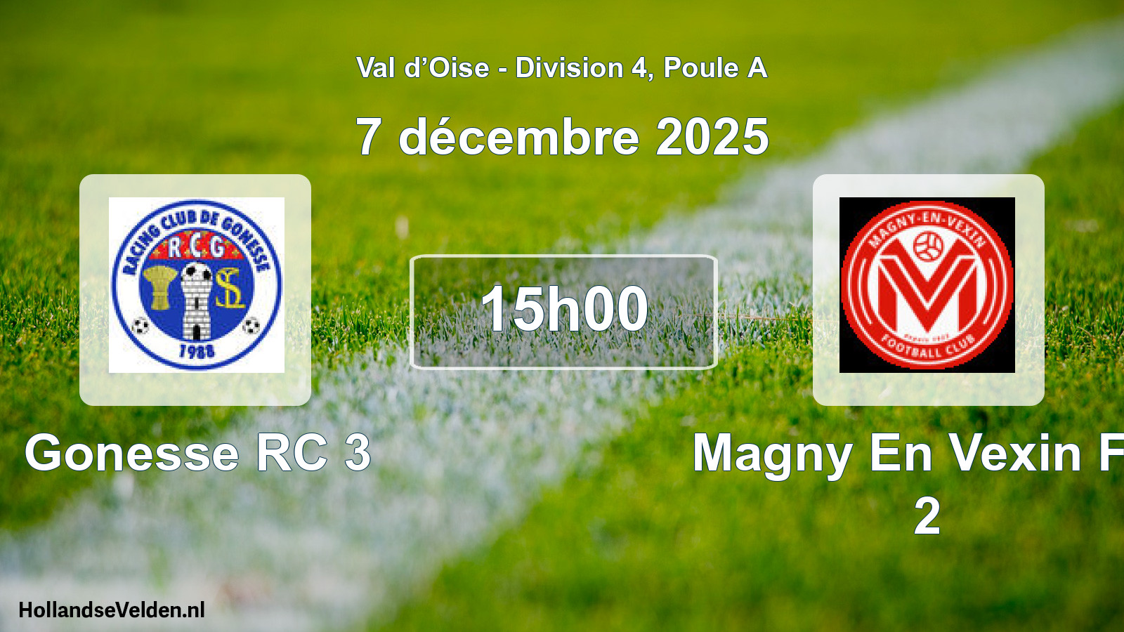 Geplande wedstrijd: Gonesse RC 3 - Magny En Vexin FC 2 (7 december 2025)