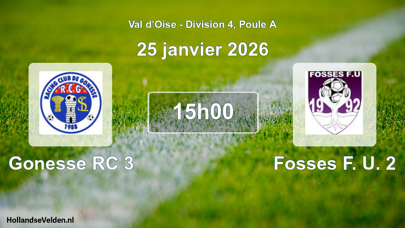 Scheduled Match: Gonesse RC 3 - Fosses F. U. 2 (25 January 2026)