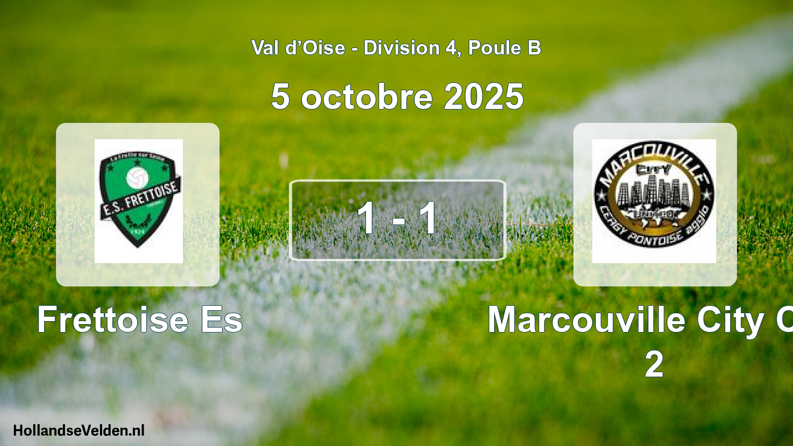 Match joué: Frettoise Es - Marcouville City Cp 2 1 - 1 (5 octobre 2025)