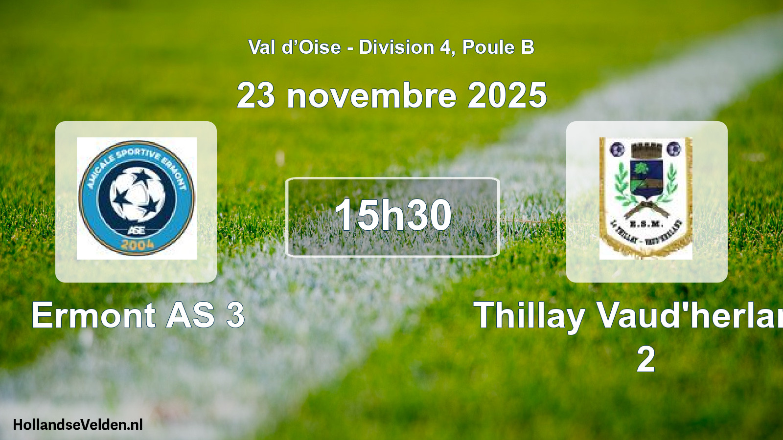 Scheduled Match: Ermont AS 3 - Thillay Vaud'herland 2 (23 November 2025)