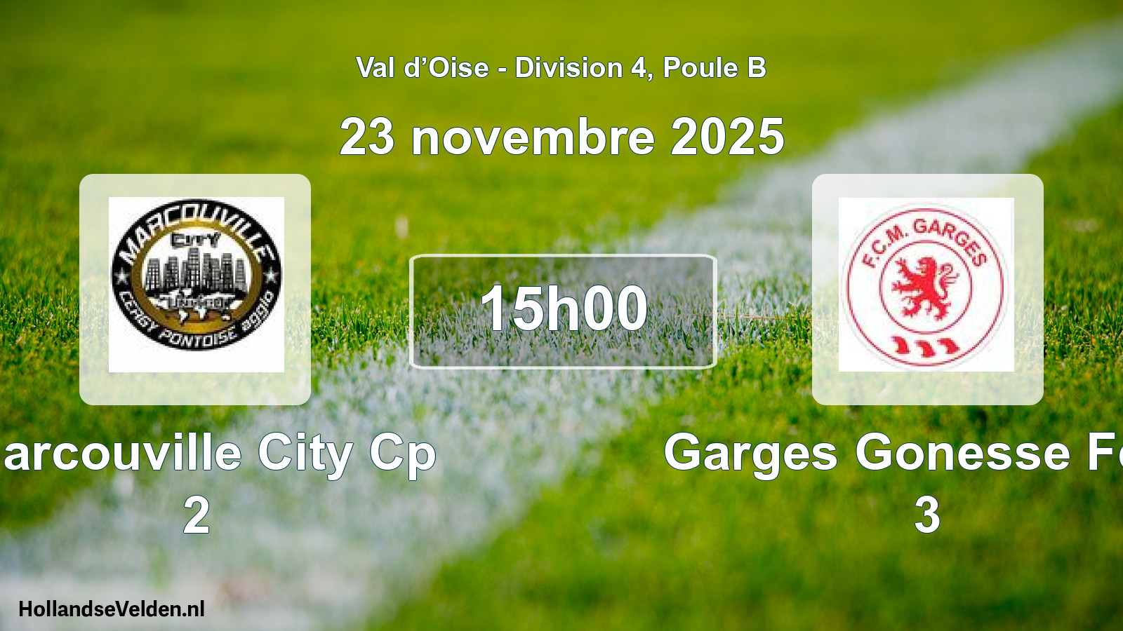 Scheduled Match: Marcouville City Cp 2 - Garges Gonesse Fcm 3 (23 November 2025)