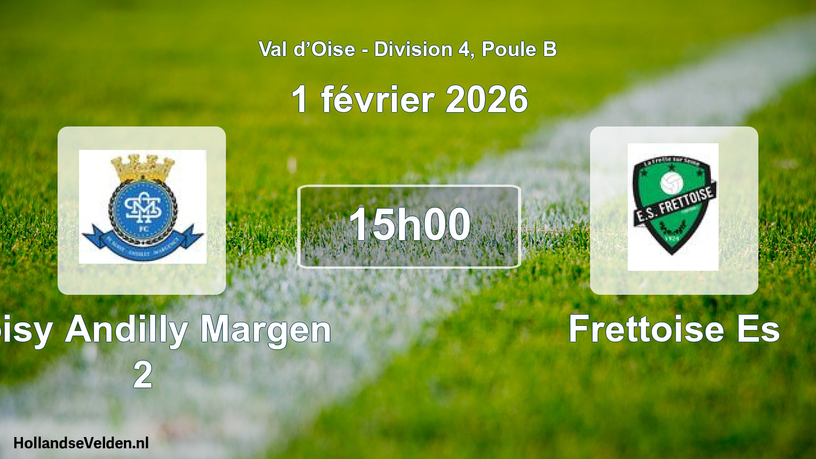 Match programmé: Soisy Andilly Margen 2 - Frettoise Es (1 février 2026)