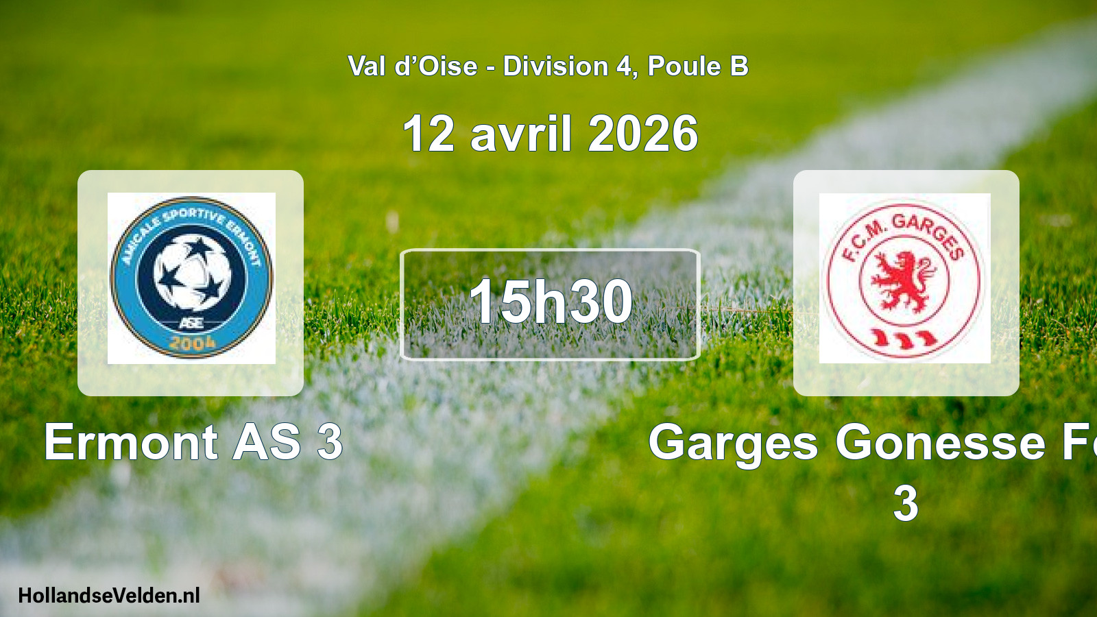 Scheduled Match: Ermont AS 3 - Garges Gonesse Fcm 3 (12 April 2026)