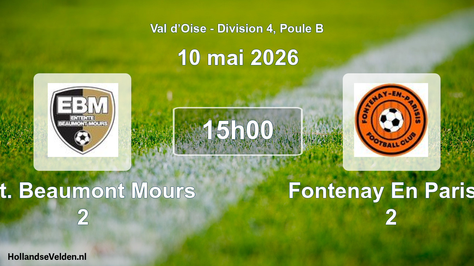 Match programmé: Ent. Beaumont Mours 2 - Fontenay En Parisis 2 (10 mai 2026)