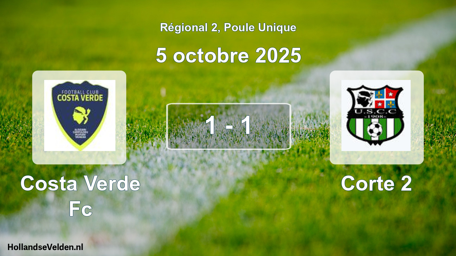 Gespeelde wedstrijd: Costa Verde Fc - Corte 2 1 - 1 (5 octobre 2025)