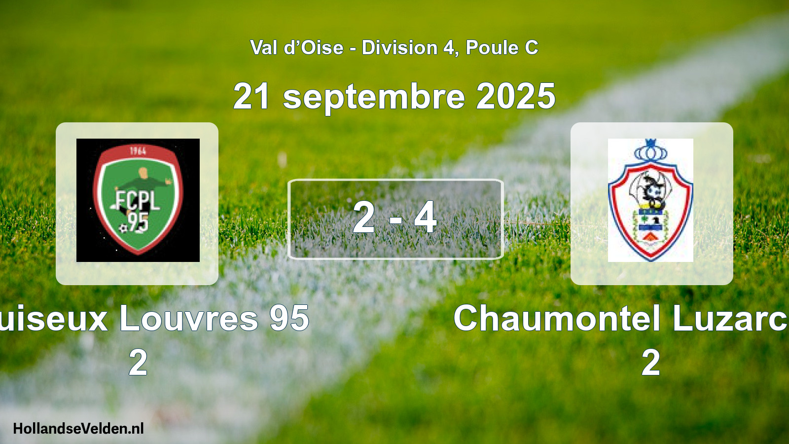 Match joué: Puiseux Louvres 95 2 - Chaumontel Luzarches 2 2 - 4 (21 septembre 2025)
