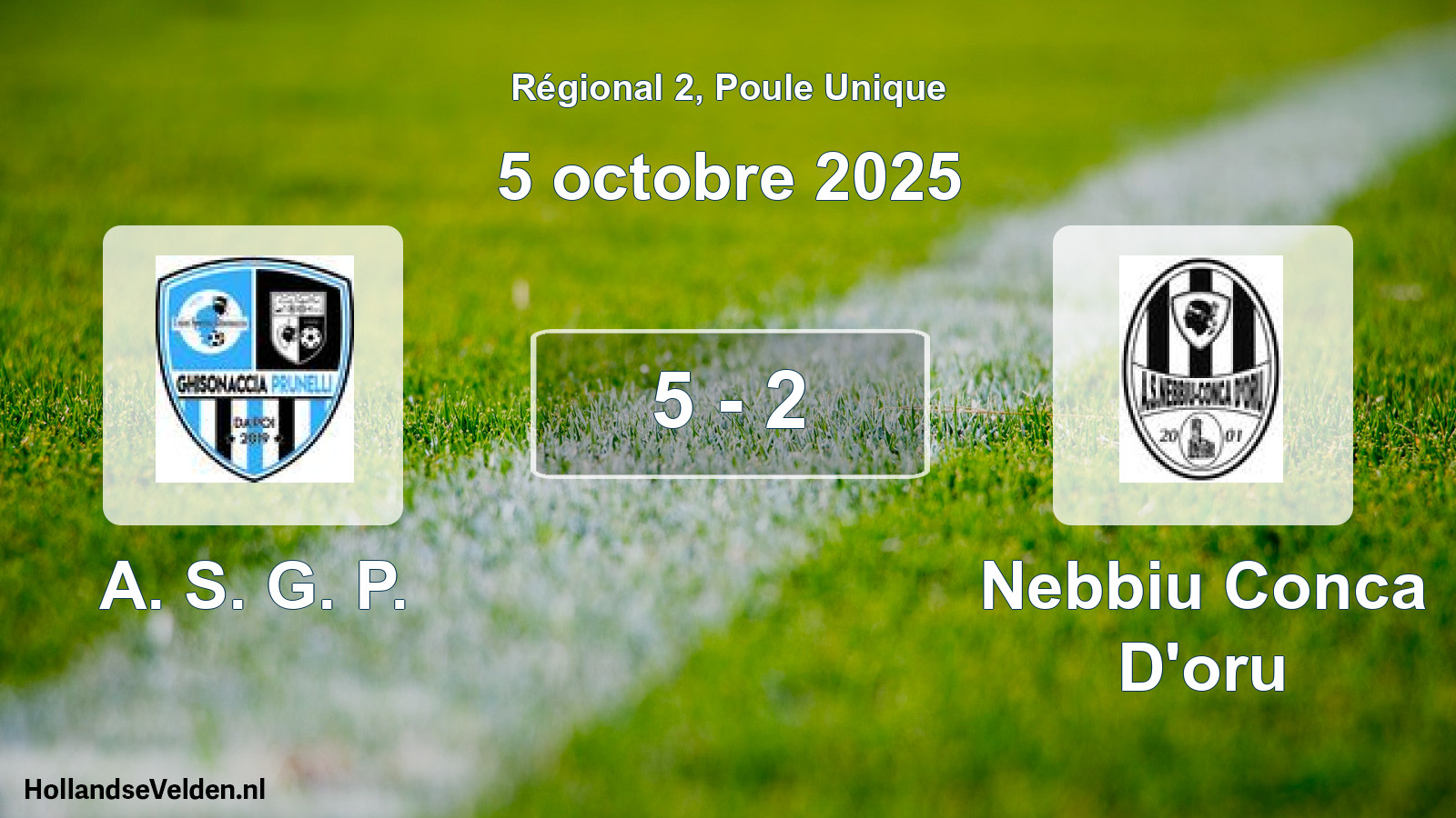 Gespeelde wedstrijd: A. S. G. P. - Nebbiu Conca D'oru 5 - 2 (5 octobre 2025)