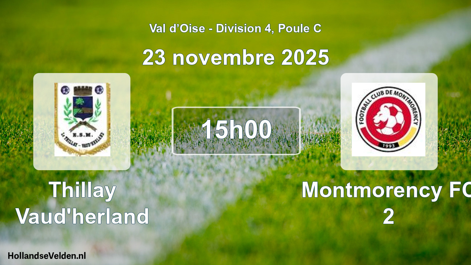 Match programmé: Thillay Vaud'herland - Montmorency FC 2 (23 novembre 2025)