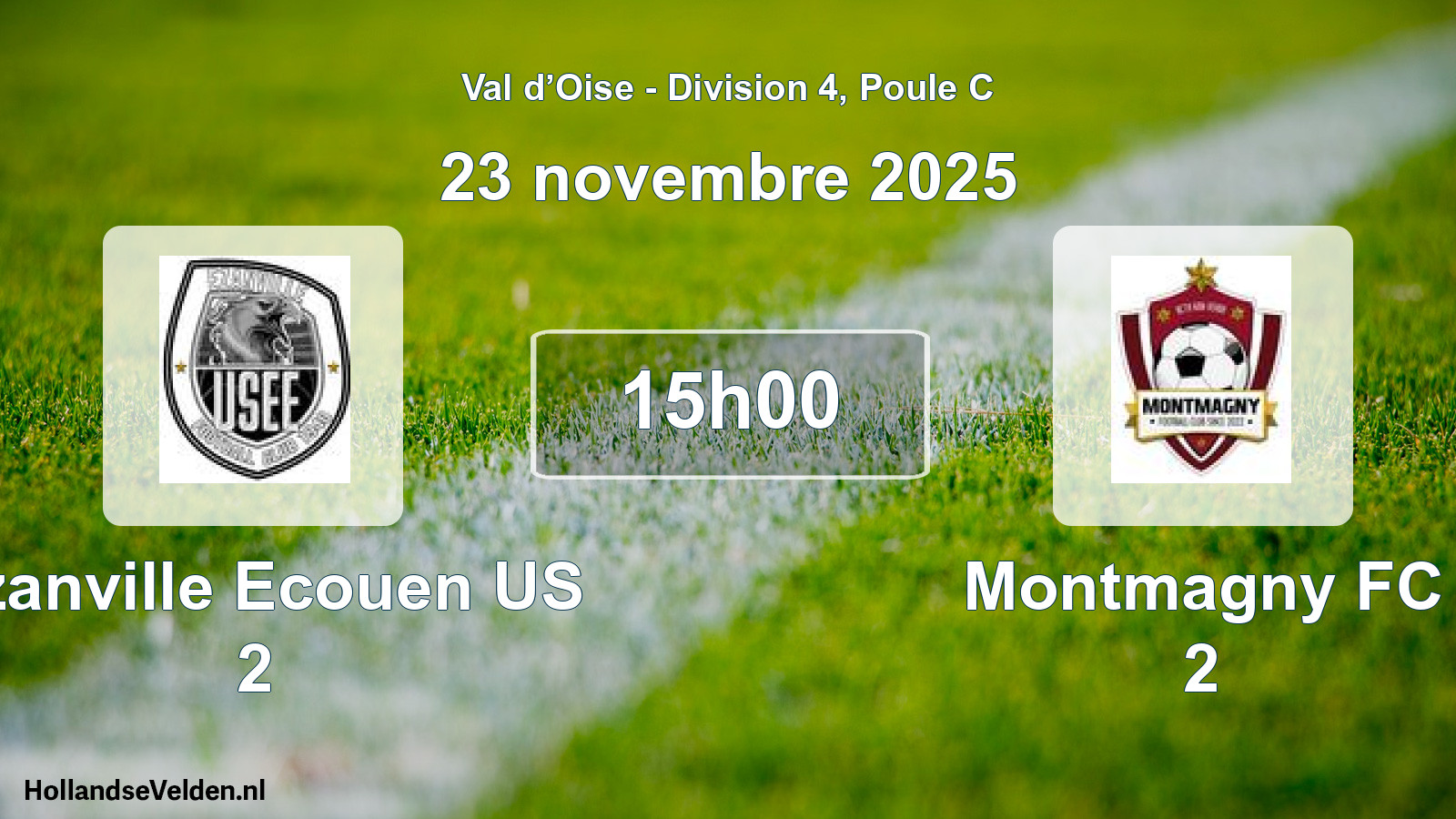 Match programmé: Ezanville Ecouen US 2 - Montmagny FC 2 (23 novembre 2025)