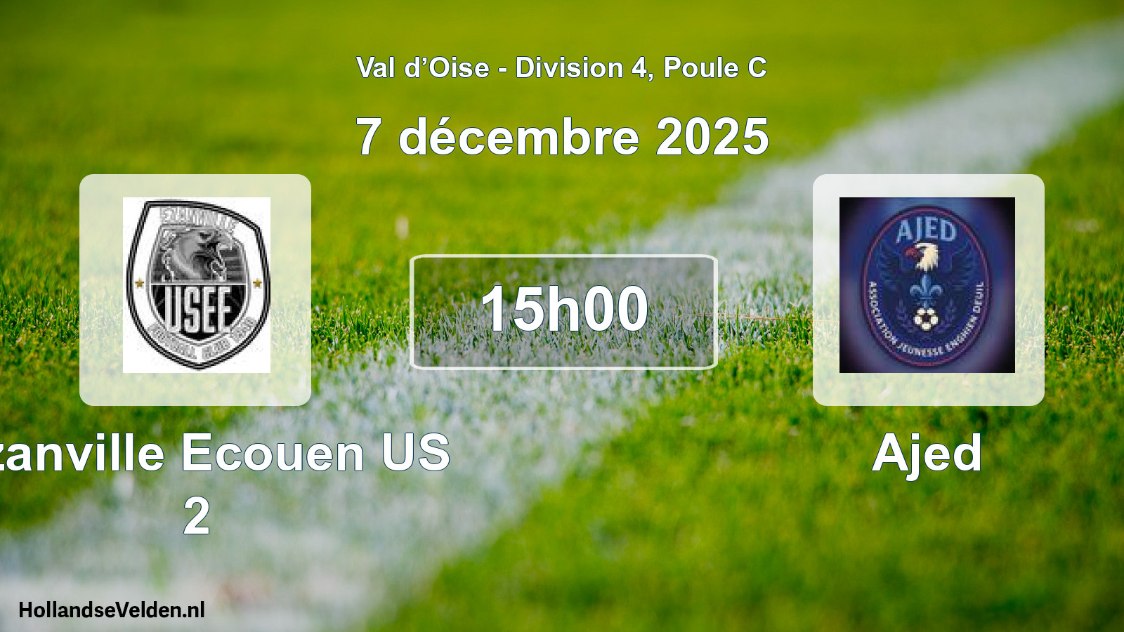 Match programmé: Ezanville Ecouen US 2 - Ajed (7 décembre 2025)