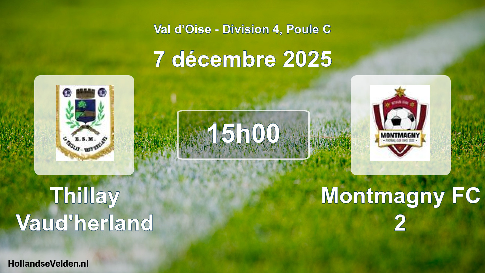 Match programmé: Thillay Vaud'herland - Montmagny FC 2 (7 décembre 2025)
