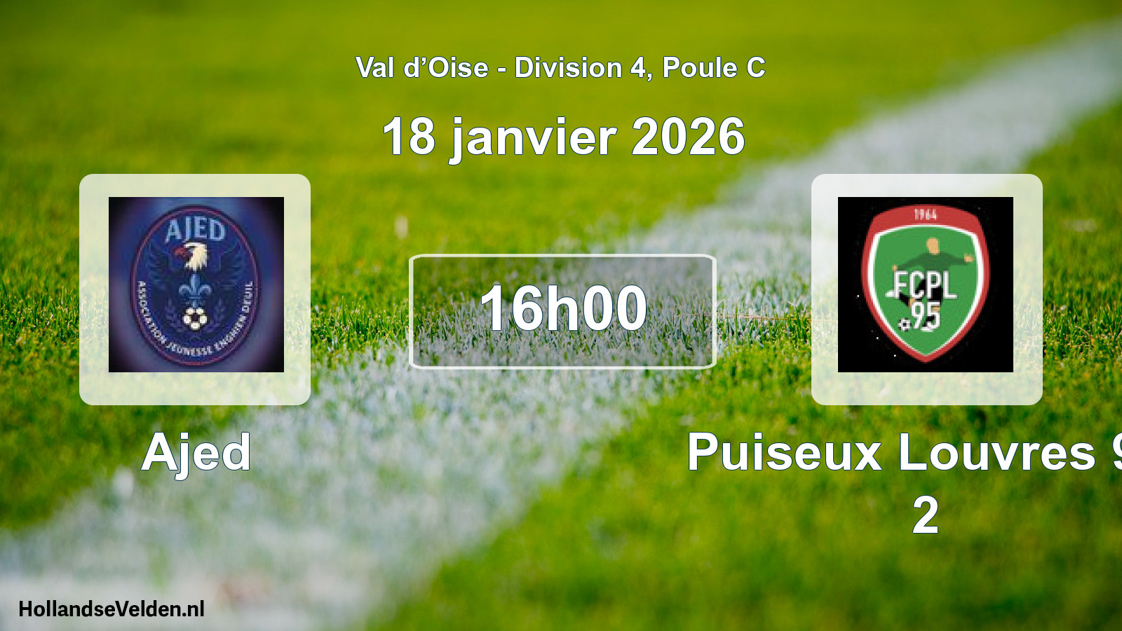 Match programmé: Ajed - Puiseux Louvres 95 2 (18 janvier 2026)