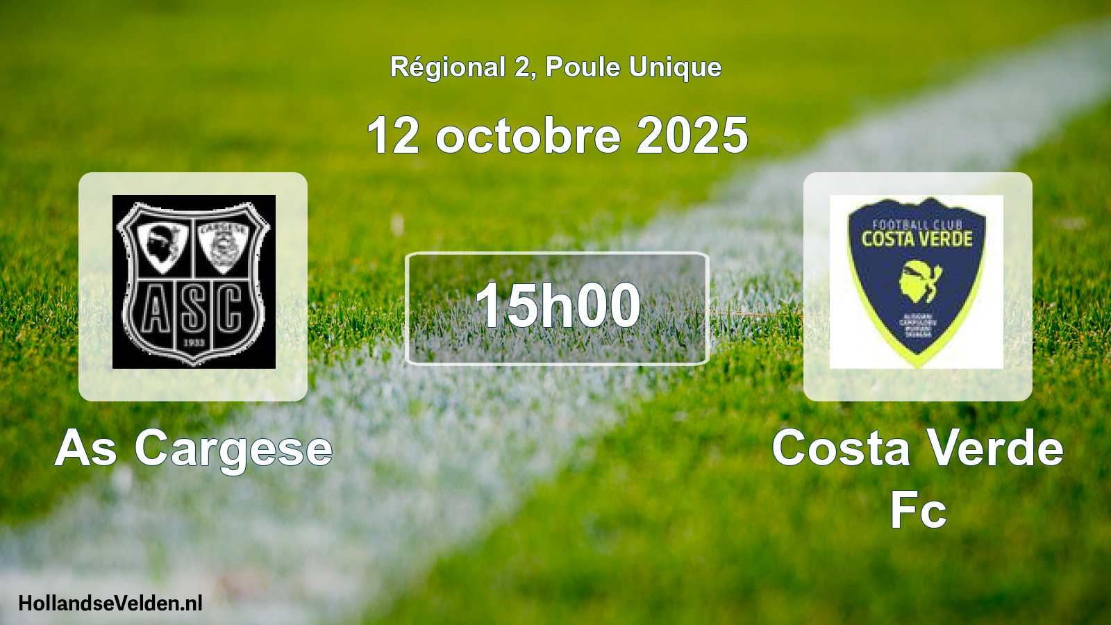 Geplande wedstrijd: As Cargese - Costa Verde Fc (12 octobre 2025)