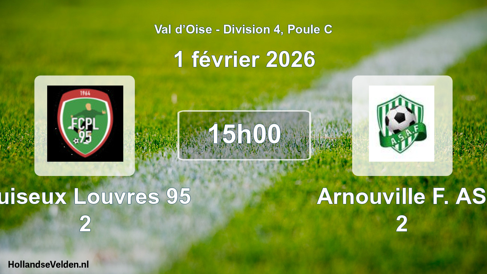 Geplande wedstrijd: Puiseux Louvres 95 2 - Arnouville F. AS 2 (1 februari 2026)