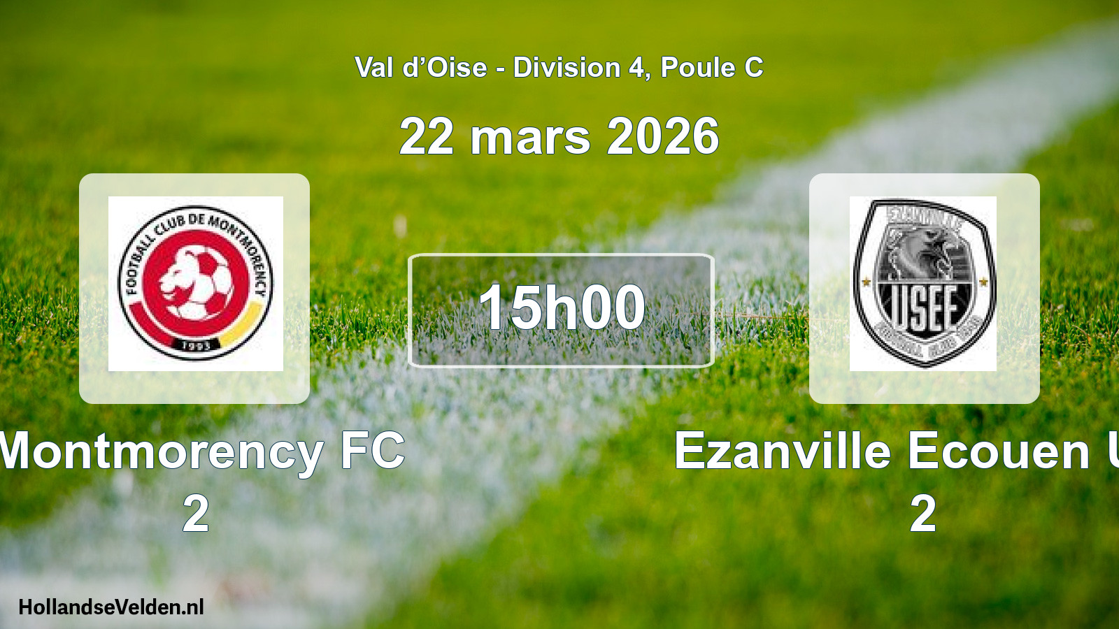 Match programmé: Montmorency FC 2 - Ezanville Ecouen US 2 (22 mars 2026)