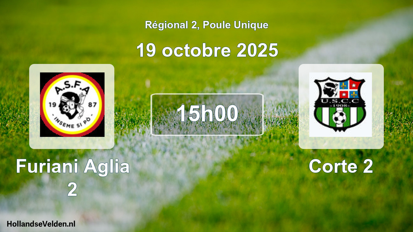 Geplande wedstrijd: Furiani Aglia 2 - Corte 2 (19 octobre 2025)