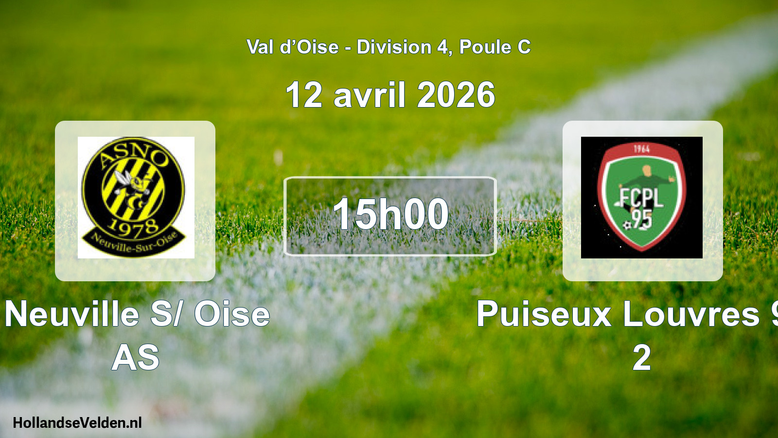 Match programmé: Neuville S/ Oise AS - Puiseux Louvres 95 2 (12 avril 2026)