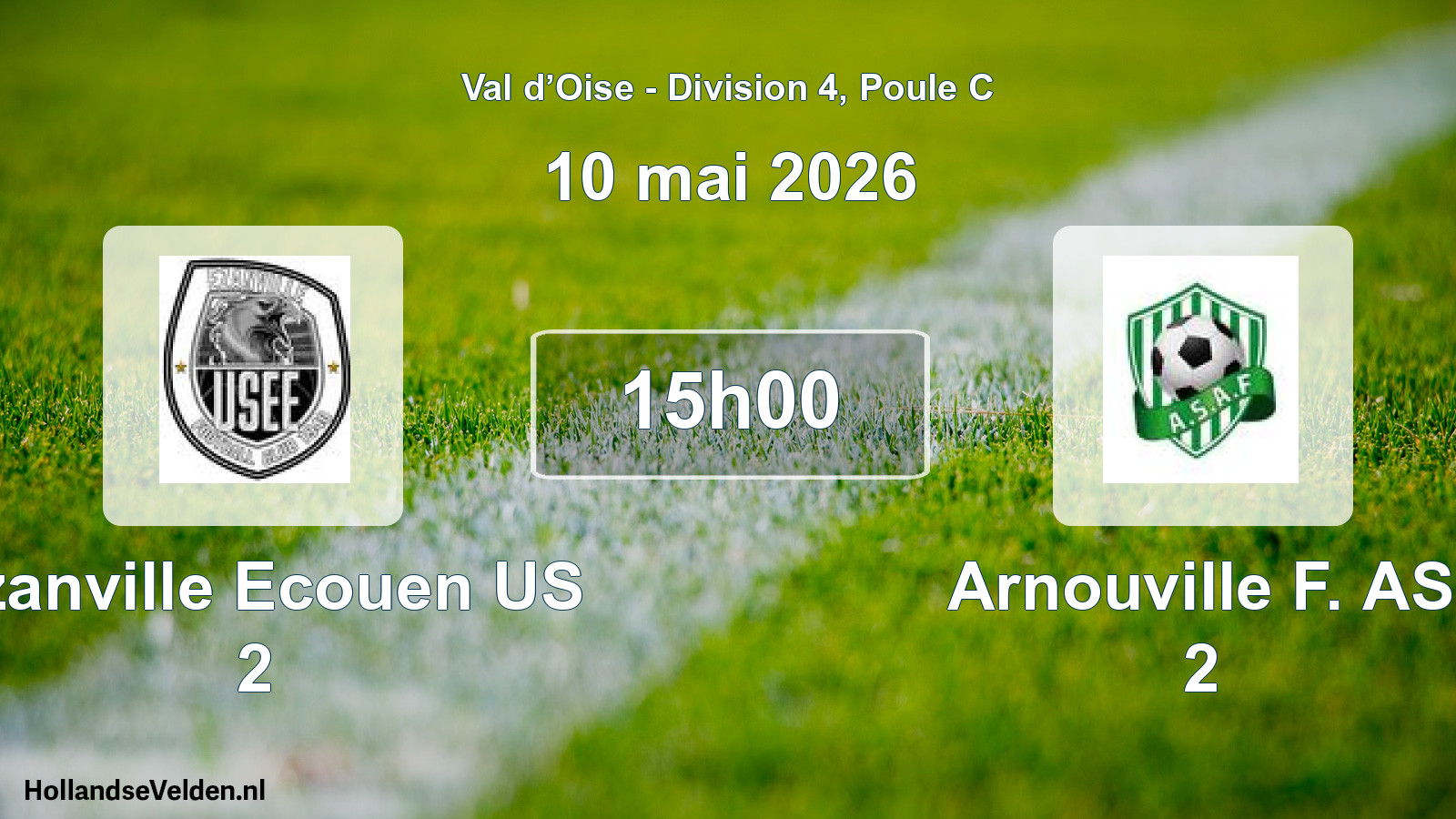 Match programmé: Ezanville Ecouen US 2 - Arnouville F. AS 2 (10 mai 2026)