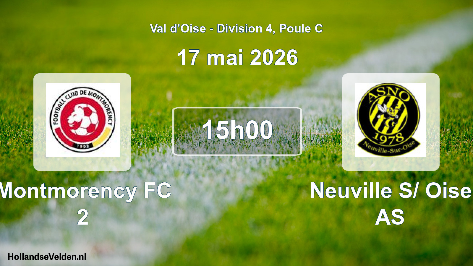 Match programmé: Montmorency FC 2 - Neuville S/ Oise AS (17 mai 2026)