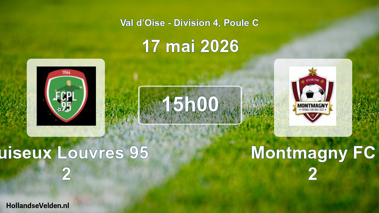 Match programmé: Puiseux Louvres 95 2 - Montmagny FC 2 (17 mai 2026)