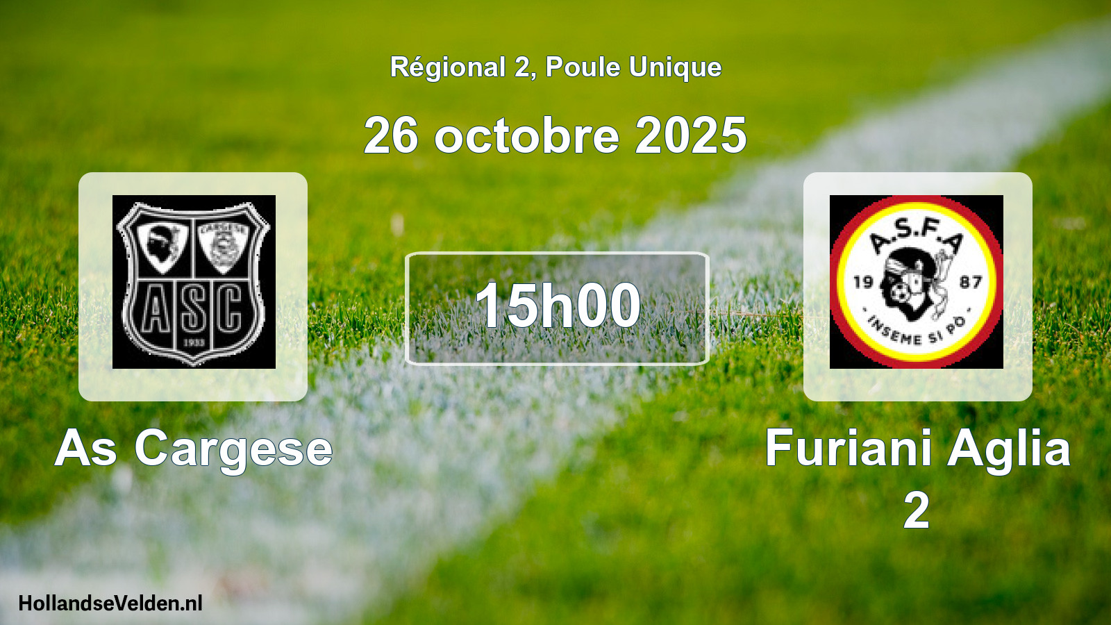 Geplande wedstrijd: As Cargese - Furiani Aglia 2 (26 oktober 2025)