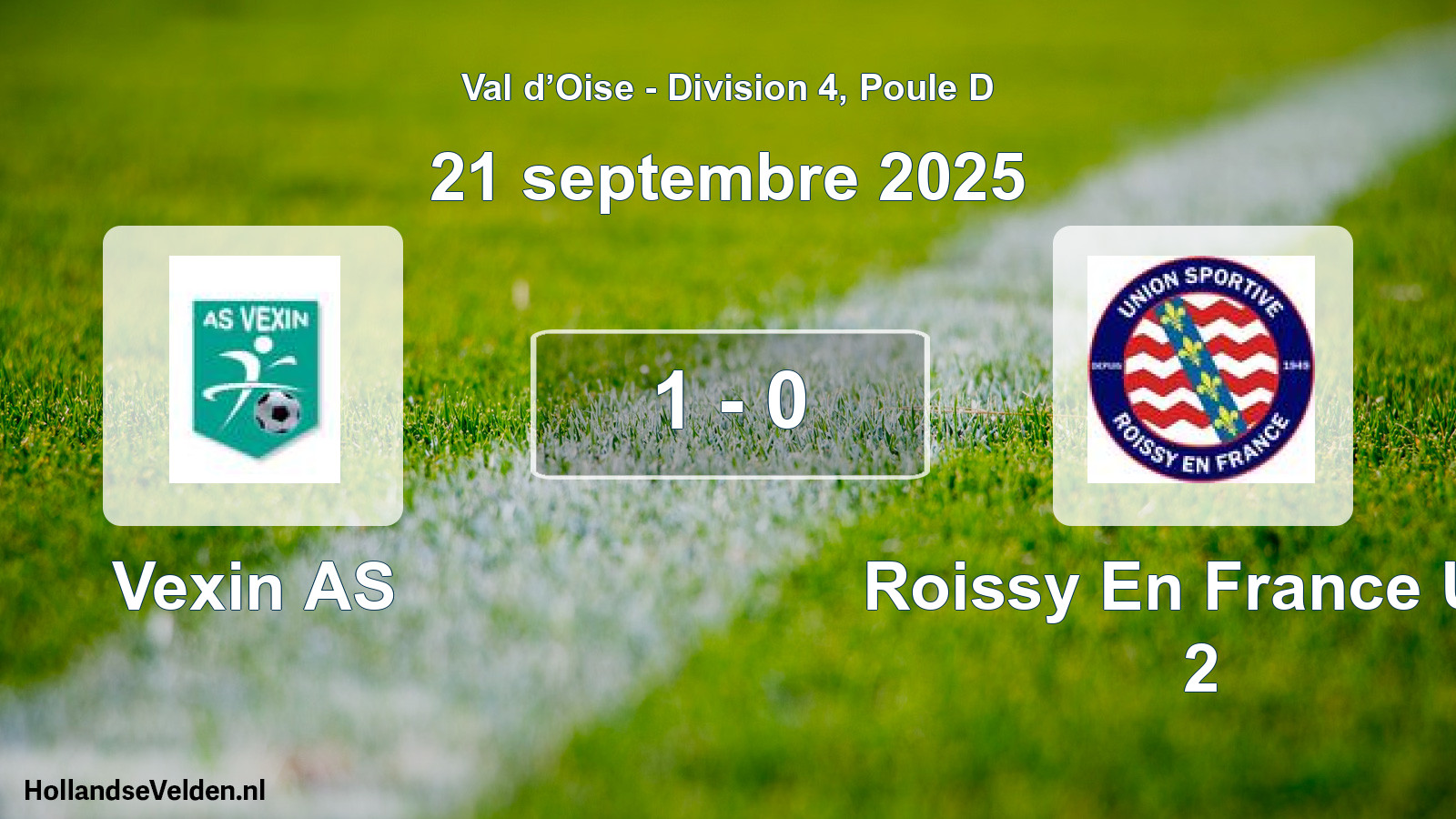 Match joué: Vexin AS - Roissy En France U.s 2 1 - 0 (21 septembre 2025)