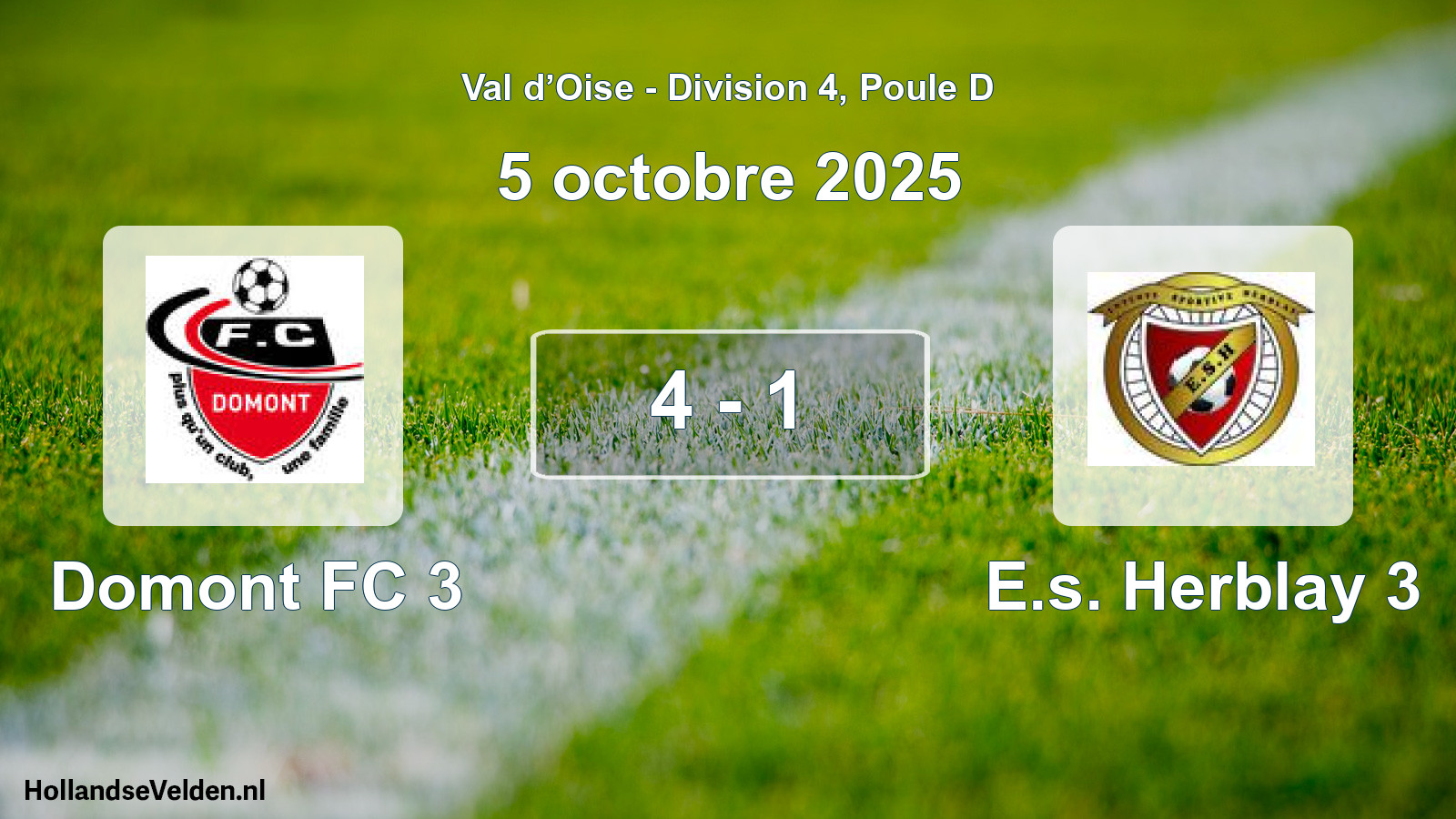 Total number of matches played: Domont FC 3 - E.s. Herblay 3 4 - 1 (5 October 2025)