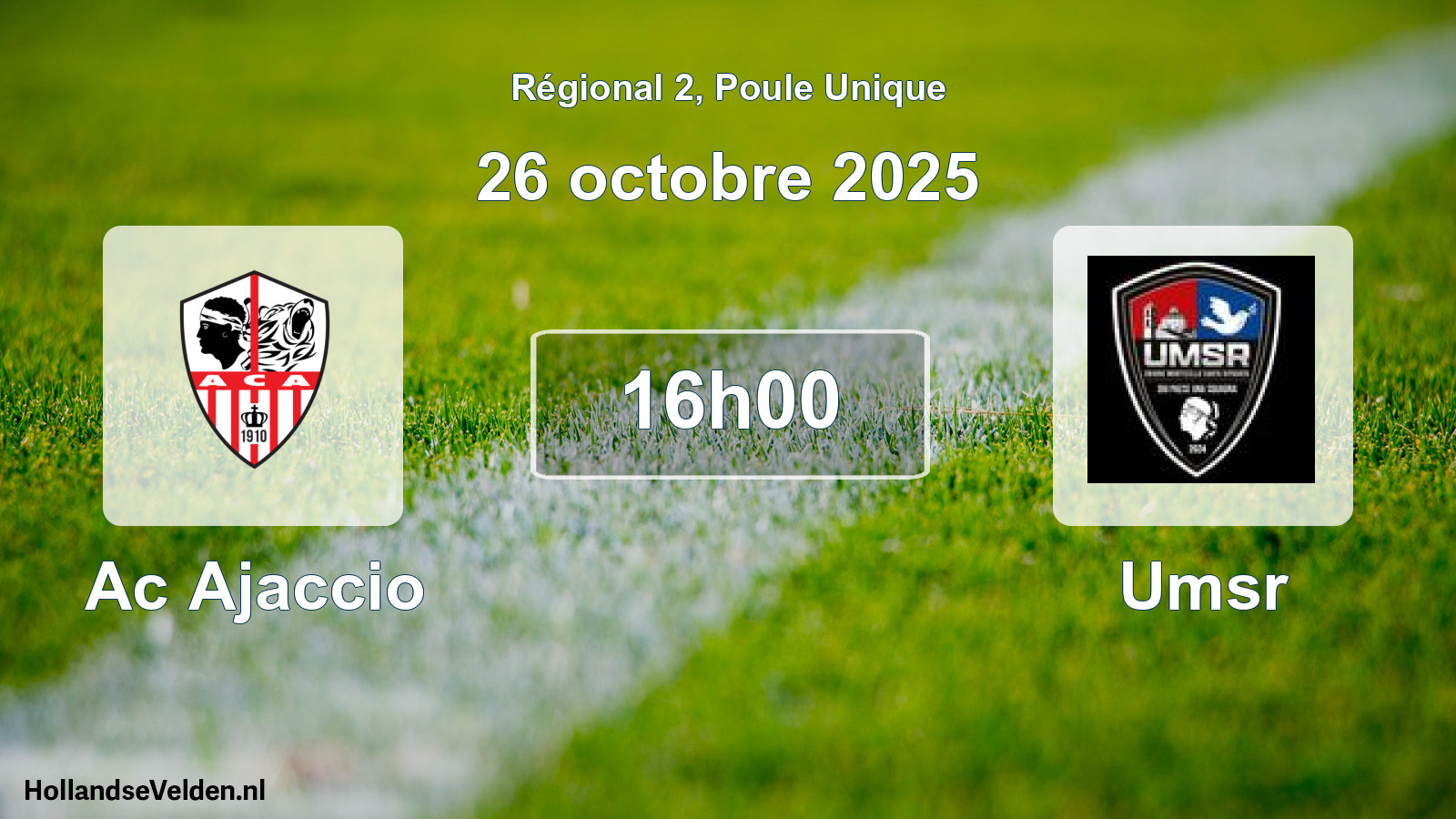 Geplande wedstrijd: Ac Ajaccio - Umsr (26 octobre 2025)